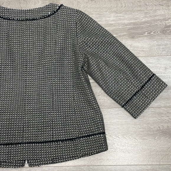 Sejour 3/4 Sleeve Zipper Front Tweed Jacket Blazer 14W - Picture 16 of 16